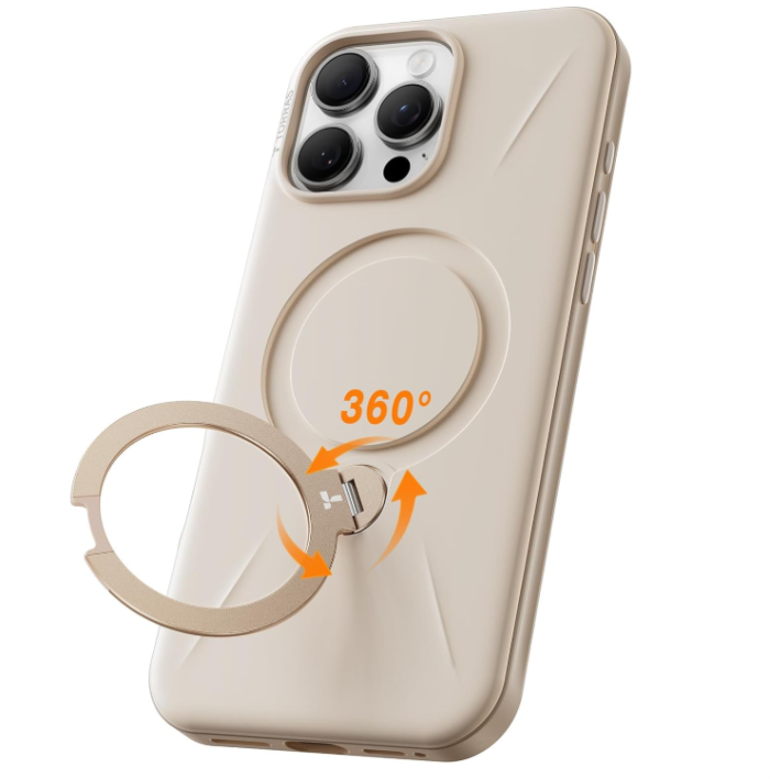 20 TORRAS 360° Spin Mag Stand for iPhone 16 Pro Max Case, Fit for Magsafe, Mil-STD Protective Hard PC Scratch-Resistant Ostand Case for iPhone 16 Pro Max Phone Case Desert Titanium, Dune Beige, 6.9 inch - Image 1